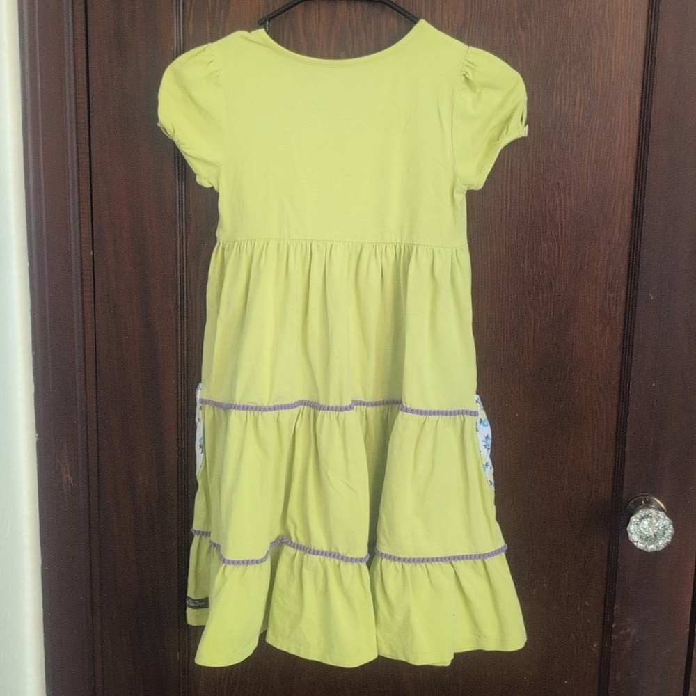 Matilda Jane Lime Green Short Sleeve Ruffle Tiered Dress Size 8 - Picture 7 of 7